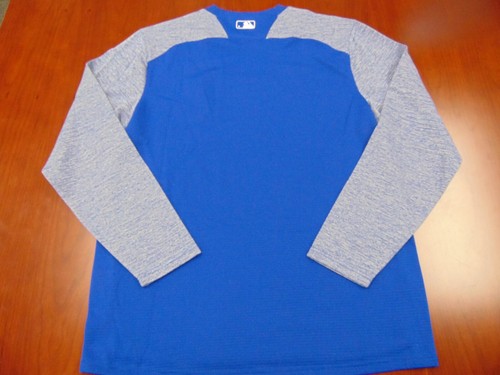 NEW MAJESTIC MLB AUTHENTIC NEW YORK METS BLUE L/S THERMA BASE SHIRT SIZE L - Picture 4 of 5