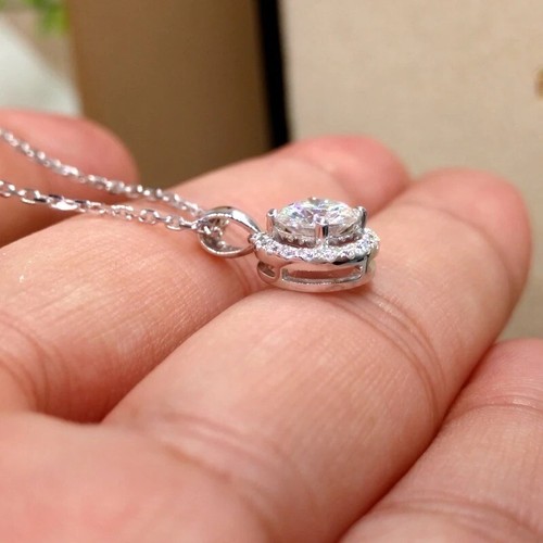 Collar Mujer Colgante Plata 925 Plateado Circonia S384 - Picture 4 of 5