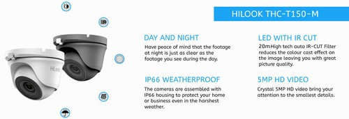 5MP HILOOK HIZONE PRO CCTV DOME SECURITY HIKVISION CAMERA FULL-HD IP66 20M IR - Picture 3 of 6