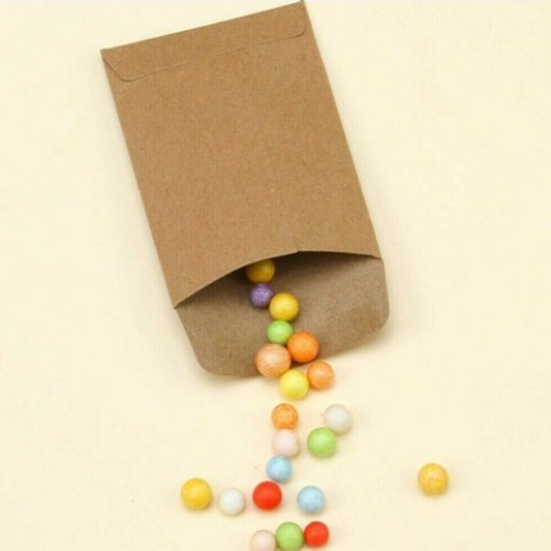 100× Envelopes Kraft Paper Bags Mini Coin Packets Envelopes Birthday Favors-Bag - Picture 4 of 8