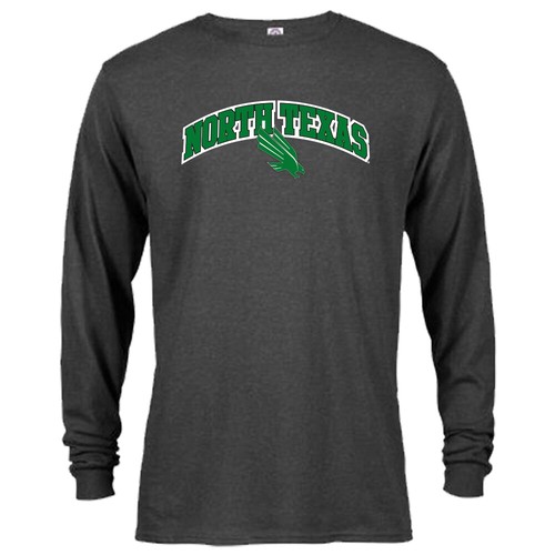 University of North Texas UNT Mean Green Classic Arch Mascot Long Sleeve T-Shirt - Picture 8 of 8