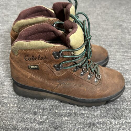 Cabelas Gore Tex Boots Women 7.5 Brown Leather Outdoor Hike Hunt Winter Camp - Picture 4 of 12