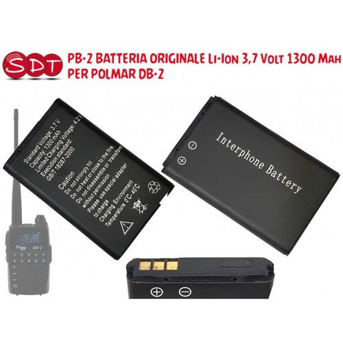 PB-2 BATTERIA ORIGINALE Li-Ion 3,7 Volt 1300 Mah PER POLMAR DB-2 - Zdjęcie 1 z 3