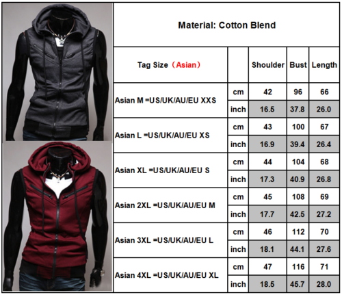 Männer Sweatweste Ärmellos Kapuzenpullover Sweatshirt Hoodie Tops Pulli Oberteil - Bild 9 von 15