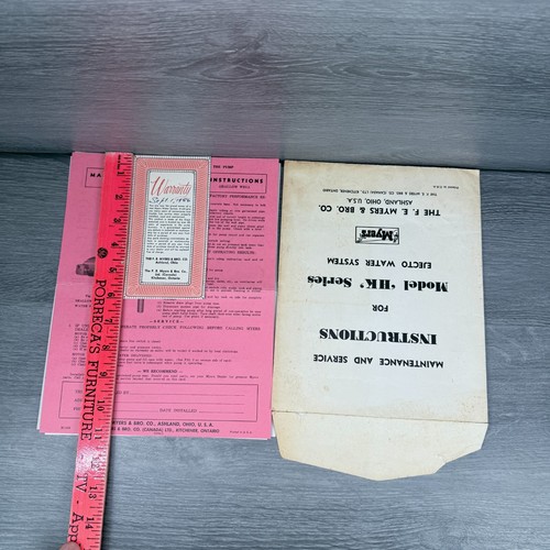 Vtg Myers Ejecto Water System Model "HK" Series Instructions Packet 1956 Papers - Picture 10 of 10