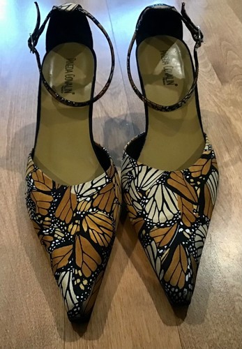 PINEDA COVALIN MEXICO MARIPOSA MONARCH BUTTERFLY FOR DISPLAY ONLY HEEL SHOES - Picture 6 of 12