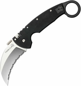 Cold Steel Tiger Claw Folding Tactical Knife - Black, 3" (22KFS)