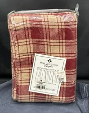 Home Collections by Raghu Millbrook Check Barn Red Nutmeg Window Tier, 72"x36"