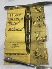 Tonette Recorder Vintage  Black Bakelite With Instruction Manual in Open Box