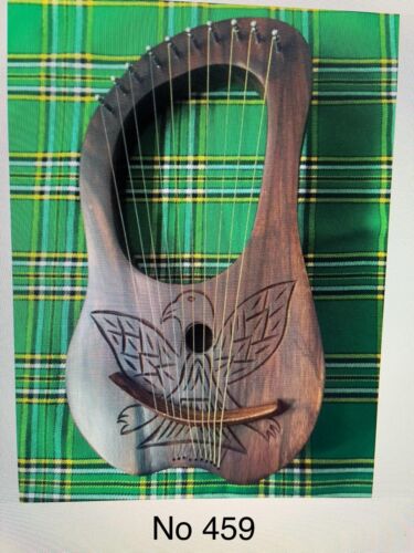 LYRA HARP 10 METAL STRINGS ROSEWOOD HAND ENGRAVED /LYRE HARP VARIOUS DESIGNS - Picture 12 of 13