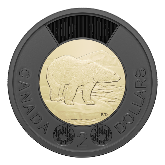 Black Ring Toonie Honouring Queen Elizabeth 2022 CANADA Two Dollar UNC Coin Black Ring Toonie Honouring Queen Elizabeth 2022 CANADA Two Dollar UNC Coin