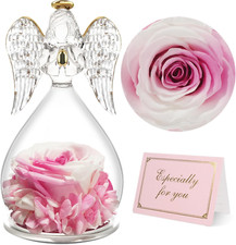 Birthday Gifts for Women, Angel Figurines with Real Rose Gifts for Her Mom Grand