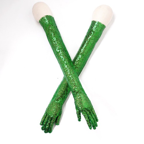 Sparkly Sequins Gloves Women Long Glitter Mesh Elbow Length Vintage Gloves - Bild 77 von 97