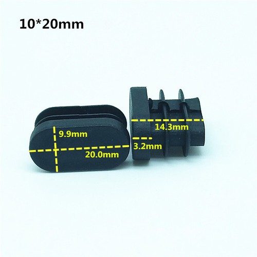 Oval Oblong Plastic End Caps Blanking Plugs Tube Box Section Inserts Black/White - Bild 8 von 25