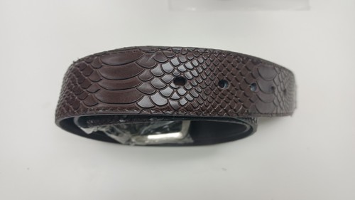 High Quality Men Faux Alligator Crocodile Snake Skin Faux Leather Stitched Belt - Picture 11 of 11