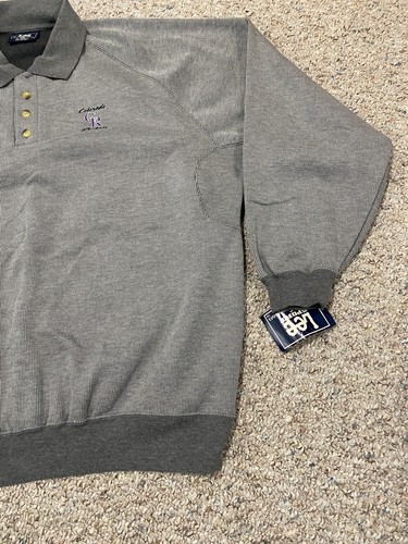 VTG Lee Sport Colorado Rockies Gray Long Sleeve 1/4 Button Polo Heavyweight - XL - Picture 11 of 21