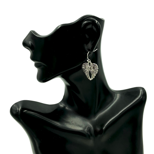 Crystal Angel Wing Necklace and Earrings Silver NEW - Picture 9 of 11