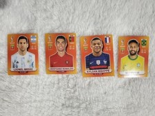 Panini world cup 2022 stickers orange TOP PLAYERS Messi Ronaldo Mbappe Neymar 