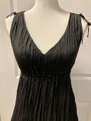 Y2K EXPRESS DESIGN STUDIO Grunge Schwarz Seide Knirschen Klar Pailletten Gr. S Neu ohne Etikett - Bild 9 von 9