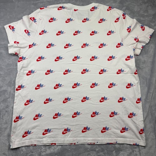 AOP All Over Print Nike T-Shirt Men's 2XL White Graphic Print Nike Tee - Picture 5 of 8