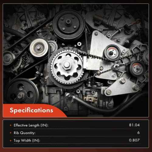 81.04" Heavy Duty Serpentine Belt for Ford F-250 Super Duty Chevy Camaro Lexus - Picture 3 of 10