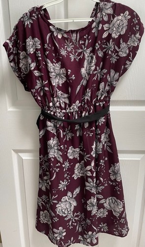 Motherhood Maternity Wine Floral Pattern Knee Length Cocktail Occasion Dress S - Picture 3 of 6