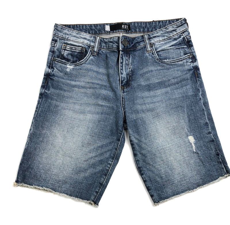 Kut From The Kloth Women s Sophie Bermuda Shorts Raw Hem Cut Off Jeans Size 6