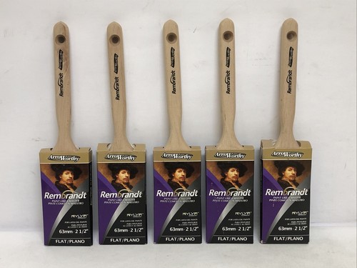 Lot Of (5) Arroworthy Rembrandt 2-1/2 In. W Medium Stiff Flat Paint Brush - Picture 1 of 3