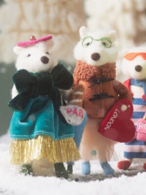 NEW ANTHROPOLOGIE ORNAMENT ASPEN SKI TRAVEL FOX HANDMADE FELT