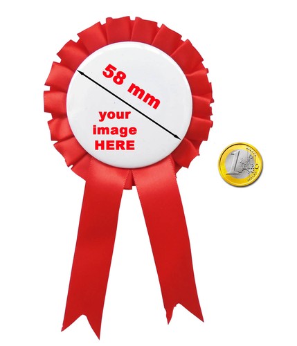 COCCARDA PREMIO PERSONALIZZATO COMPLEANNO ROSETTE STOCK COCCARDE1 - Picture 2 of 5