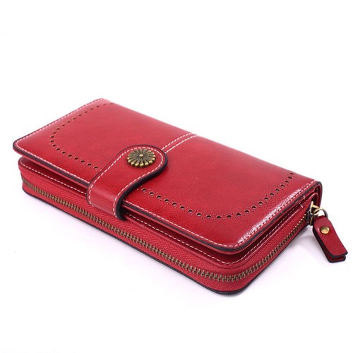 Women Leather Wallet Zipper Lady Long Card Holder Coin Case Handbag Clutch Purse - Picture 7 of 18