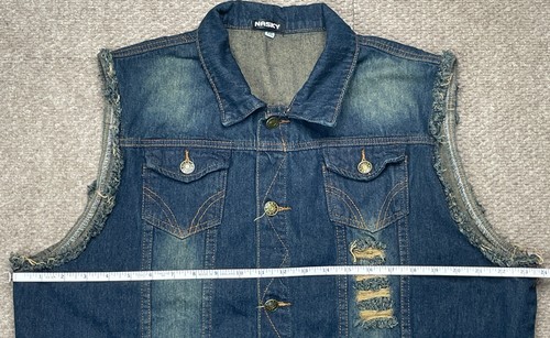 Nasky Herren Retro Distressed Jeansweste Gr. XXL - Bild 7 von 9