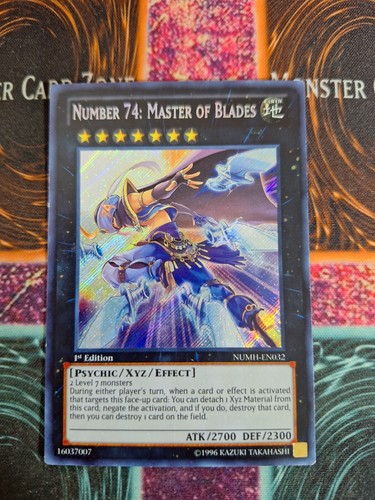Yu-Gi-Oh! TCG Number 74: Master of Blades NUMH-EN032 Secret 1st Edition NM/LP - Picture 1 of 4