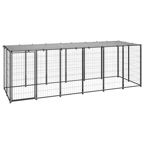 Hundezwinger mit Rollen Hundekäfig Hundehütte Schwarz Verzinkter Stahl 9 Größe - Bild 31 von 42