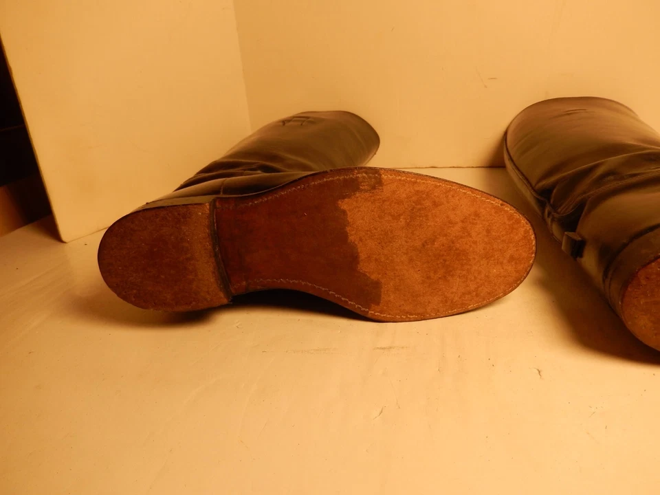 Vintage Custom USA Womens 7.5 D Black Tall EQUESTRIAN Leather Riding Dress Boots - Image 4 of 4