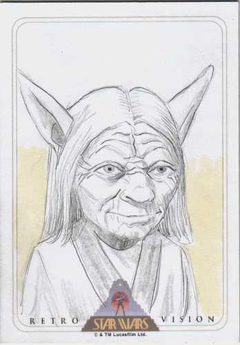 Tarjeta de boceto 1/1 de Yoda Star Wars The Empire Strikes Back