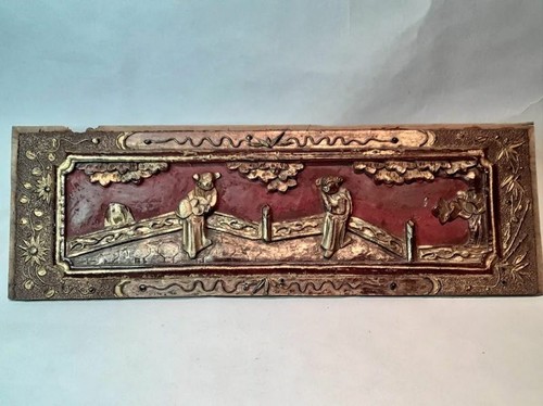 Chinese carved and lacquered architectural panel #2 - Picture 1 of 8