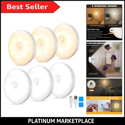 Vielseitige 6er-Pack LED-Wandleuchten mit Bewegungssensor - weiche & helle Lichtoptionen