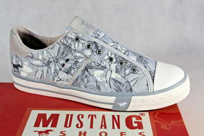 Mustang Slipper Sneakers Sports Shoes Half Shoes Light Blue/Gray Linen 5024 NEW!