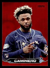 Junior Caminero 2024 Stadium Club #223 Red Foil Tampa Bay Rays