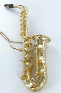 Realistic-Miniature-Saxophone-Christmas-Tree-Ornament-Metal-NEW-Music-Sax-Gift