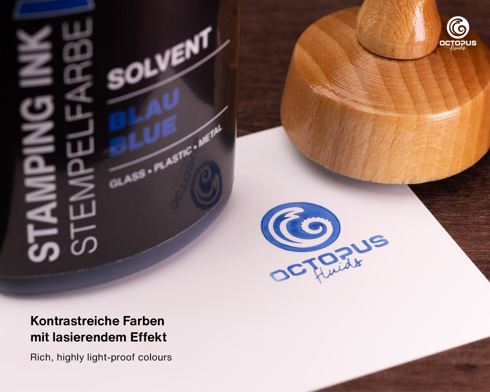250ml Solvent Stempelfarbe wasserfeste Nachfülltinte f Stempelkissen Farbe Blau