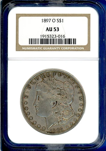 1897 O NGC AU53 Morgan Silver Dollar $1 US Mint Rare Key Date Coin 1897-O AU-53