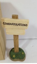 DISNEY POOH FRIENDS "CONGRATULATIONS Display Sign" 4 3/4'' Tall NIB