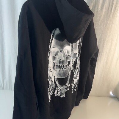 Revenge X OTF Lil Durk Hoodie Men's Size XL Black Skeleton