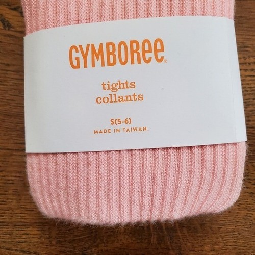NEW GYMBOREE Girls Small 5/6 Pink Ribbed Tights - Picture 2 of 3