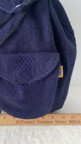 Pinzon Woven Backpack Purse Drawstring Blue Hippie Boho Mexico - Picture 4 of 13