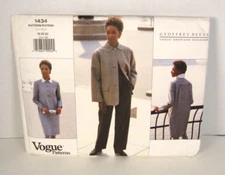 Vogue Geoffrey Beene 1434 Jacket, Dress & Pants Pattern Misses' 18-20-22 Uncut