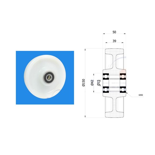Rad Rad Polyamidrad Kunststoffrad Ersatzrad Ø150-250 Transportrad Räder - Bild 4 von 29