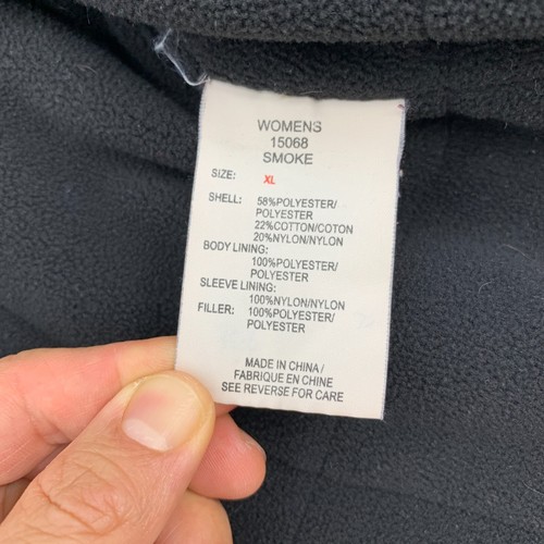 Woolrich Puffer Jacket Womens XL Extra Large Smoke Gray Full Zip Water Resistant - Picture 8 of 9